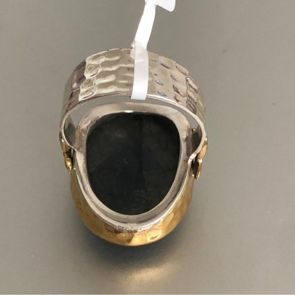 YS INDIA Oval Labradorite Bee Light Blue Ring sterling silver 925 & Brass sz.9 - Picture 12 of 16